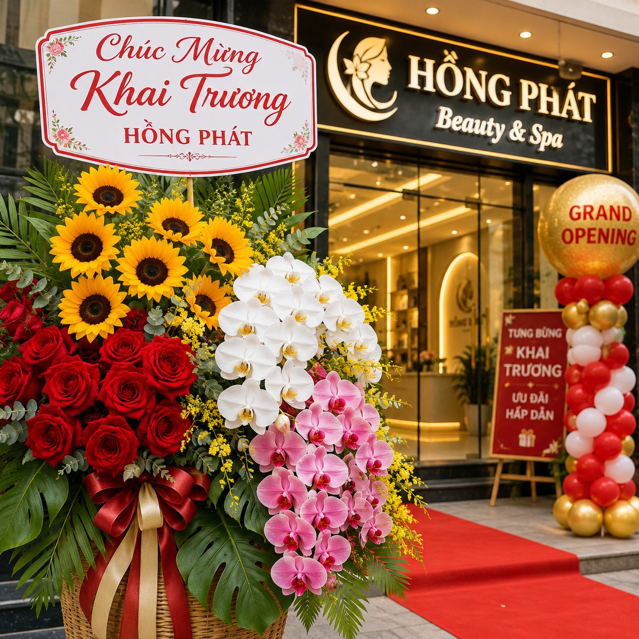 Cách phối giỏ hoa cho dịp khai trương thêm tinh tế