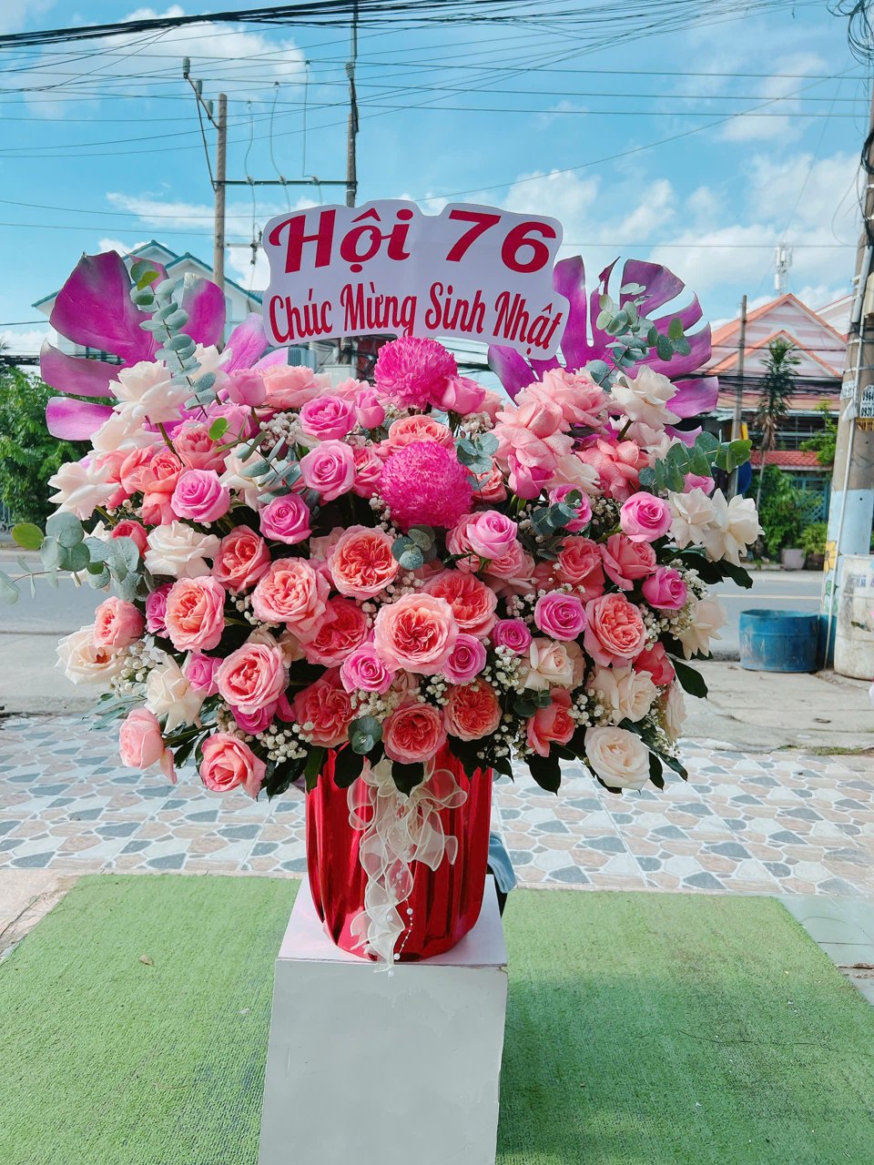 Lẵng hoa sinh nhật Dịu Dàng 066